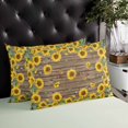 thumbnail image 4 of Sunflower Throw Pillow Cover 20 x 36 Inch Decorative Pillow Cover Brown Wood Grain Rustic Farmhouse Bee Lumbar Pillowcase Seasonal Rectangle Cushion Case for Couch Sofa Bed Living Room, 4 of 7