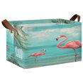thumbnail image 2 of Ryvnso Flamingo Summer Tropical Palm Tree Storage Bins Large Basket Foldable Cube Toys Organizer with Handles 2 PCs, 2 of 8