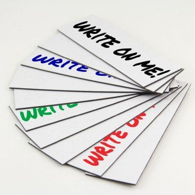 Magnet Expert Flexible Magnetic Labels with Gloss White Dry Wipe Surface 120 x 