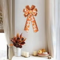 thumbnail image 3 of Dalrosia 2PCS Fall Bows for Wreaths Decorations for Home, Halloween Tree Topper Bow, Thanksgiving Bow with Orange Buffalo Plaid Burlap Front Door Outdoor, 3 of 3