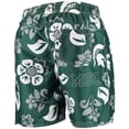 thumbnail image 3 of Men's Wes & Willy Green Michigan State Spartans Floral Volley Swim Trunks, 3 of 3