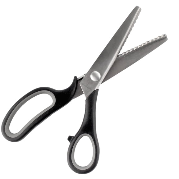 JubileeYarn Professional Grade Pinking Shears - 9" Serrated Stainless Steel - Black & Grey - 1 Unit