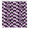 thumbnail image 3 of Ambesonne Chevron Shower Curtain, Zig Zag Retro Arrows, 69"Wx84"L, Purple White Black, 3 of 3