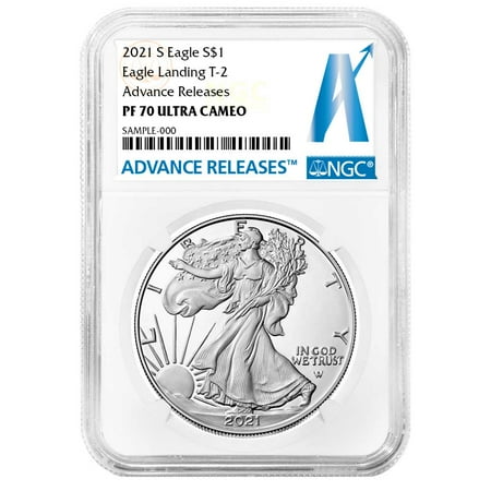 2021-S Proof $1 Type 2 American Silver Eagle NGC PF70UC AR Advance Releases Label