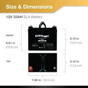 ExpertPower 12v 33ah Rechargeable Deep Cycle Battery [EXP12330] Replaces 34Ah, 35Ah, 36Ah