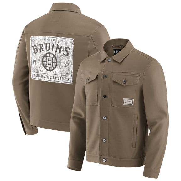 Men's Darius Rucker Collection by Fanatics Tan Boston Bruins Trucker Full-Button Jacket