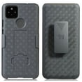 thumbnail image 2 of Case with Clip for Google Pixel 5a, Nakedcellphone [Black Tread] Kickstand Cover with [Rotating/Ratchet] Belt Hip Holster Holder Combo for Google Pixel 5a Phone, 2 of 10