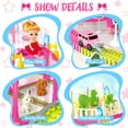 thumbnail image 3 of UQN Dollhouse Kit for Girls Ages 3-8, 412PCS Pink Castle Toys with Slide, Track, Lights, DIY 3 Rooms 6 Balconies Furniture, Birthday Pretend Play Toys Gift for Girls Kids 4 5 6 7 8 Year Old, 3 of 7