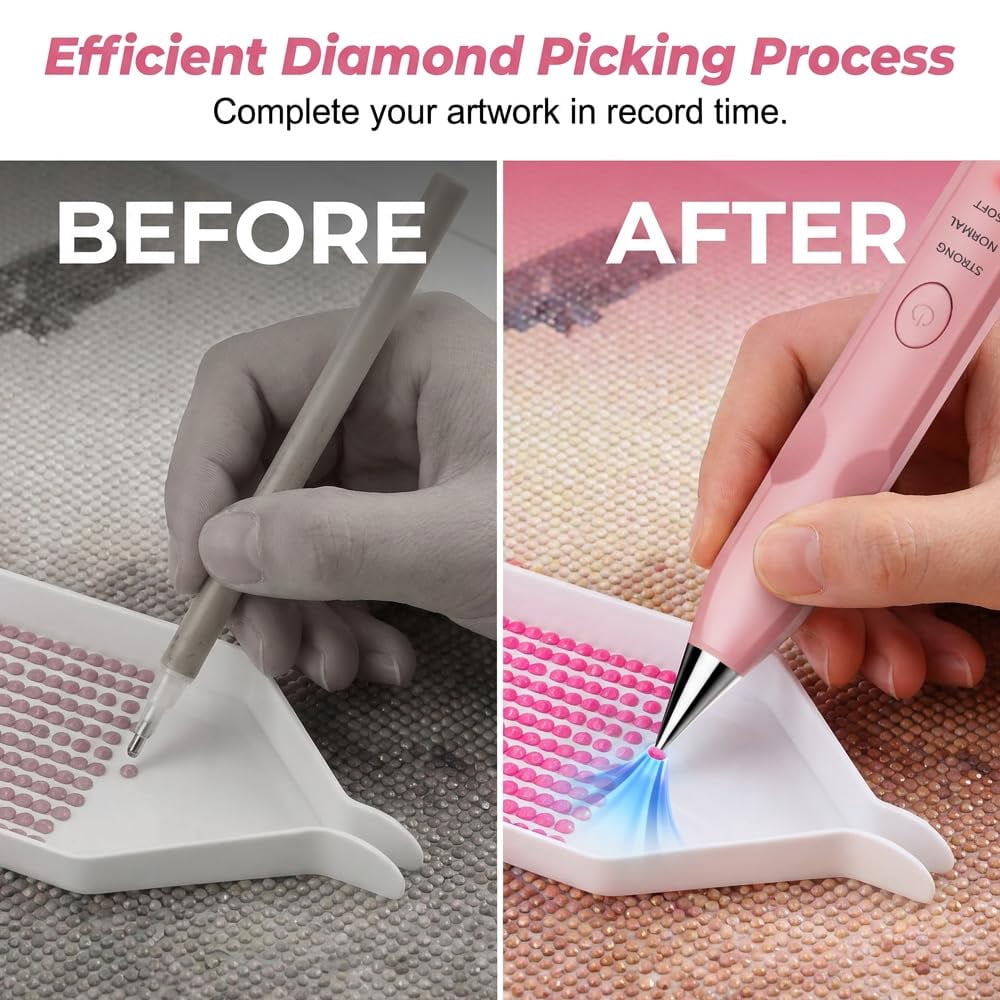 Electric Diamond Art Painting Pen Kit, Rechargeable Drill Pen with Multiple Tips, Ergonomic Diamond Painting Tools for Adults and Craft Enthusiasts
