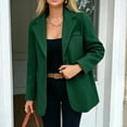 thumbnail image 2 of MaFYtyTPR Blazer for Women Long Sleeve Single Button Loose Fit Casual Office Suit Jacket With Chest Pockets A-Green XL, 2 of 6