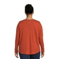 thumbnail image 4 of Terra & Sky Women's Plus Size Long Sleeve V-Neck T-Shirt, 2-Pack, 4 of 5