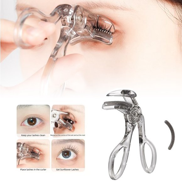 Hearth & Gear Eyelash Curler Convenient Curling Tool False Eyelash Assistant Beginner Beauty Tool Curling Eyelash Curler (Wide Angle) Zit Womens Makeup Self Care Cards Handheld Hair Steamer Cleansing