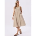 thumbnail image 3 of DARING DIVA Plaid Sleeveless Loose Fit Tank Midi Dress X-Large Brown, 3 of 8