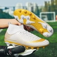 thumbnail image 5 of Zapatos de fútbol para hombre, botas de fútbol con tacos, transpirables, largos, tobillo TF, entrenamiento deportivo al aire libre, ultraligero, 5 of 5