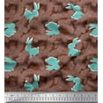 thumbnail image 1 of Soimoi Georgette Viscose Fabric Artistic Floral & Rabbit Animal Print Fabric by The Yard 42 Inch Wide, 1 of 1