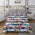 thumbnail image 1 of Erosebridal Nautical Anchor Rudder Coverlet Set King,Flower Stripes Bedding Set,Floral Decor,3-Piece, 1 of 5