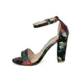 thumbnail image 4 of Women Floral Brocade Open Toe Ankle Strap Block Heel Sandal HD98, 4 of 5