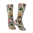 thumbnail image 5 of Uemuo Coffee Makers Macaroons Chocolate Pattern Women's Crew Socks, Soft Durable Breathable Moisture-Wicking with Odor Control Cotton socks, 5 of 9
