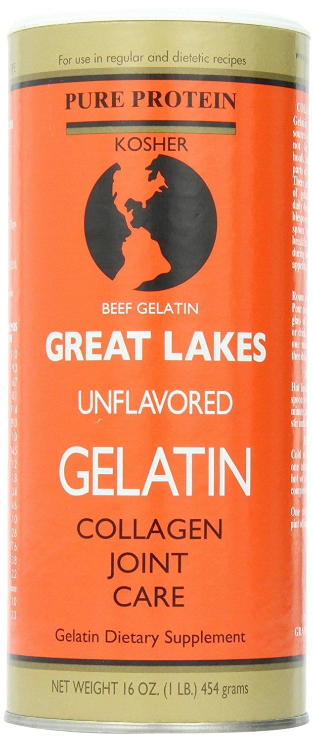 Great Lakes Unflavored Beef Gelatin, Kosher, 16 Ounce Can