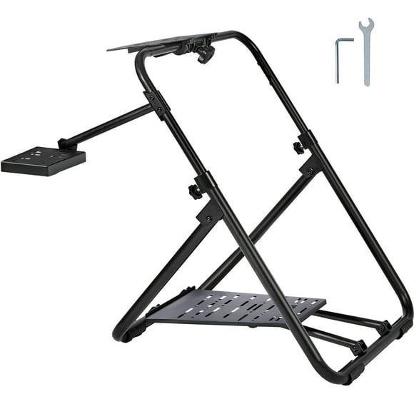 VEVOR Support de Volant de Course Pliable, Base Universelle à Hauteur Réglable Compatible avec Logitech & Thrustmaster Volant de Course et Pédale, Cadre Robuste Standard GT/formule Siège Portable