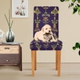 thumbnail image 4 of Yayeee 2 Pack Dining Chair Covers Stretch Parson Chairs Slipcovers Seat Protector, Purple Flowers Pattern, 4 of 6