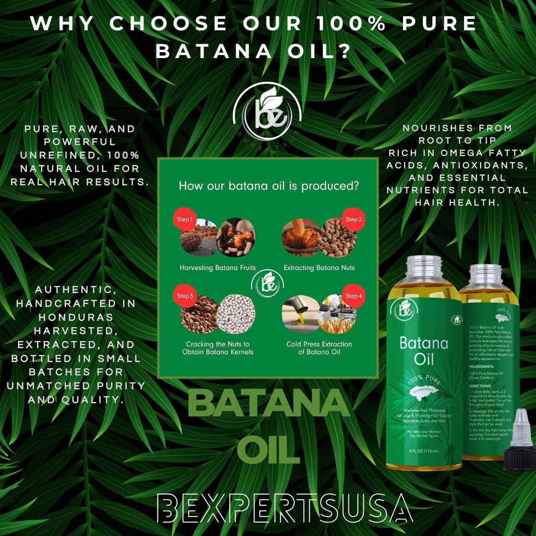 Batana Oil Shampoo w/Bergamot, Rosemary, Cinnamon, Aloe Vera & Ginger – 16.9 fl oz – Salt-Free, Paraben-Free – For Dry & Thinning Hair – + 4 oz Batana Oil – Nourishing Combo Value Pack