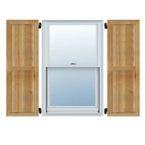 10 3/4"W X 57"H Timbercraft Two 5 3/8" Boards Framed Board-N-Batten Shutters, Rough Sawn Western Red Cedar (Per Pair)