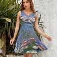 thumbnail image 7 of Water Lilies Dress Fashion Beach Long Dresses Female Party Printed Sundress, 7 of 7