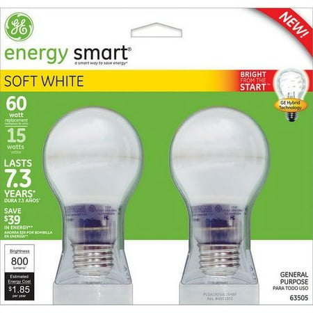 GE Energy Smart Bright From The Start CFL Bulbs, 6 Bulbs