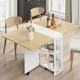 thumbnail image 6 of Folding Dining Table Drop Leaf Table for Small Spaces, Versatile Collapsible Dinner Kitchen Office Table with 4 Storage Racks, 6 of 9