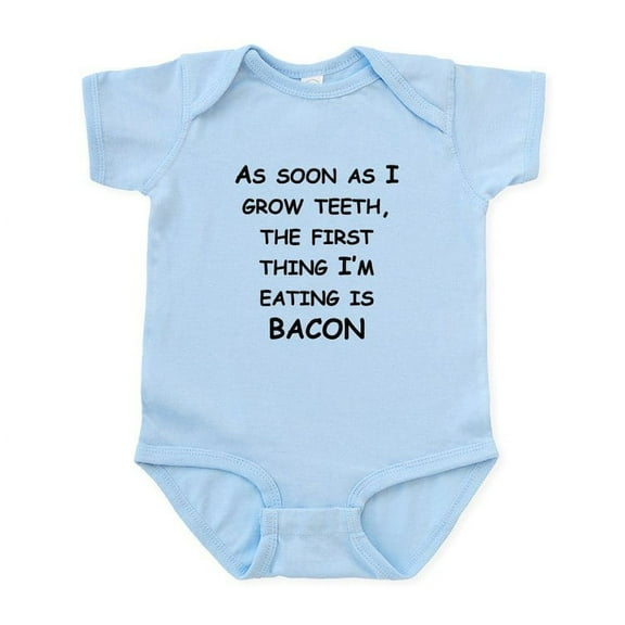CafePress - The First Thing Im Eating Is Bacon Body Suit - Baby Light Bodysuit, Size Newborn - 24 Months