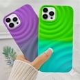 thumbnail image 5 of Compatible with iPhone 14 Pro Max Phone Case Girls Cute Gradient Bicolor Crimp Wave Pattern Soft Silicone Shockproof Camera Protective Back Cover Slim Phone Case for Women - Green Cyan, 5 of 7