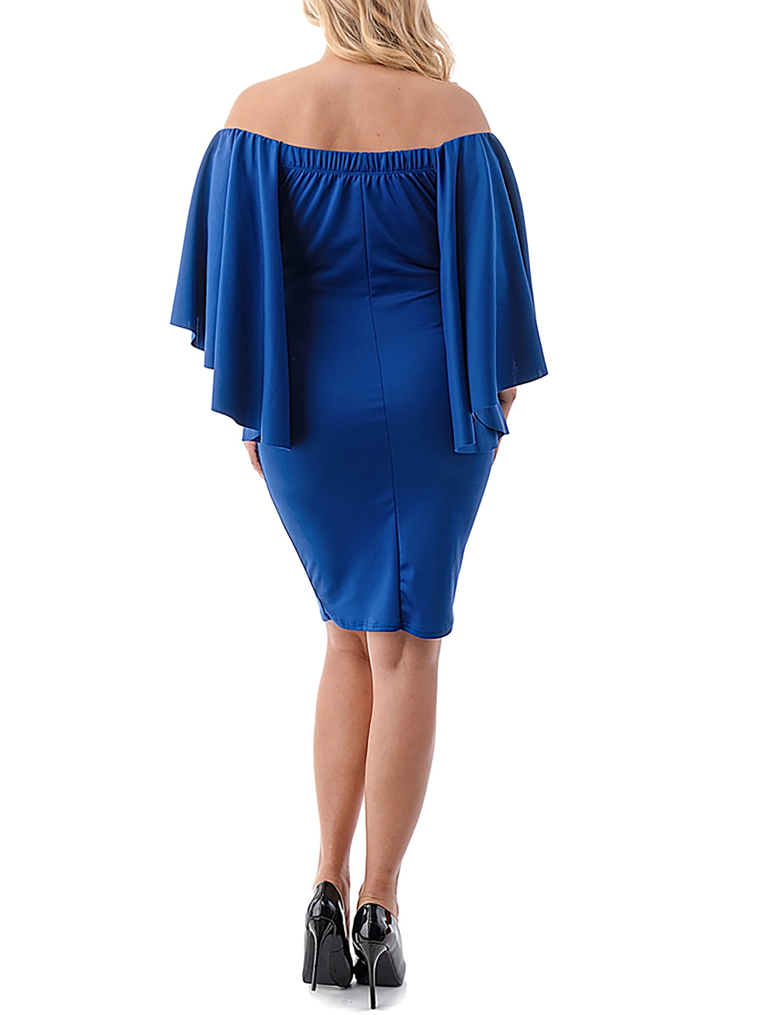 Ella Samani Women's Plus Size Dress with Overlay Cape