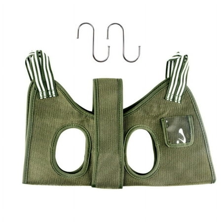 Pet Nail Trimming Hammock for Grooming Small Animals Hair Cutting-Sling Bathing Grooming Hanging-Fixed Bag Pet Supply (Green for M)