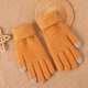 thumbnail image 1 of Guantes de punto de lana cálidos para estudiantes con pantalla táctil a prueba de frío y forro polar con estampado de piña para pareja de mujeres para otoño e invierno, 1 of 6