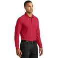 thumbnail image 4 of Port Authority Long Sleeve Core Classic Pique Polo-L (Rich Red), 4 of 6