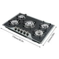 thumbnail image 3 of 5 Burners Gas Hobs Built-in Kitchen Cooker Stove Cooktop LPG/NG Gas Black Major Appliances Built In LPG Gas Stove 5 Burners Stainless Steel Gas Cooktop 30.3 Inch Glass Ceramic Gas Cooker, 3 of 5