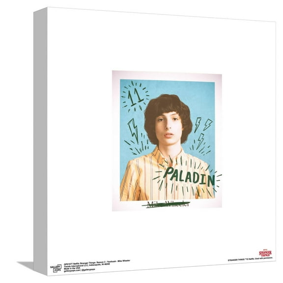 Gallery Pops Netflix Stranger Things: Season 3 - Yearbook - Mike Wheeler Canvas Wall Art, Unframed Version, 12" x 12"