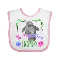 Inktastic St. Augustine Florida Cute Swimming Manatee Boys or Girls Baby Bib