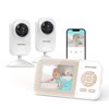 Ebemate Video Baby Monitor Camera with 2 Camera,2.8" LCD Screen Video & Audio No Glow Night Vision,2-Way Talk Audio Cam Baby Monitoring 1200FT Range EBE28-2