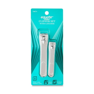 Equate Twin Nail Clipper Set with Catcher Mess Free Nail Cuticle Care (2 Count)