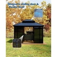 thumbnail image 4 of 10x12 ft Hardtop Gazebo Sunroom, Aluminum Enclosed Patio Solarium with Polycarbonate Sliding Doors & Double Roof for Deck, 4 of 7