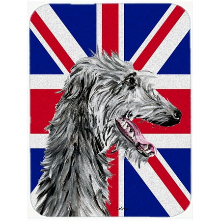 Scottish Deerhound with English Union Jack British Flag Mouse Pad, Hot Pad or Trivet SC9871MP