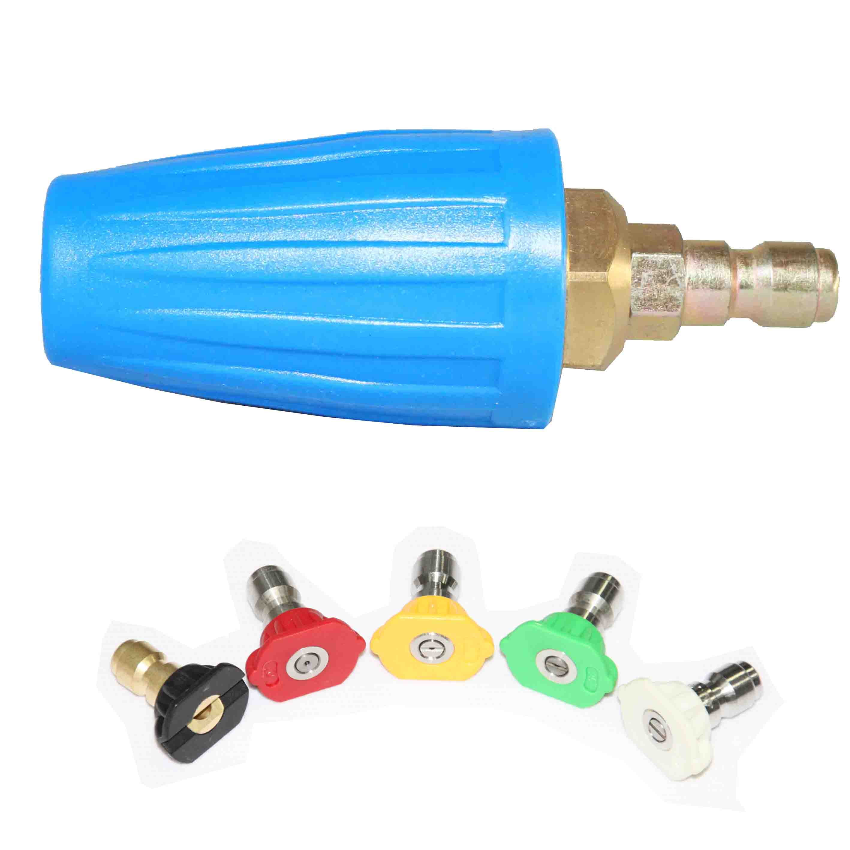XZT 4000 PSI 4 GPM Pressure Washer Rotating Turbo Nozzle with 5 Pack Spray Nozzle Tips Kit