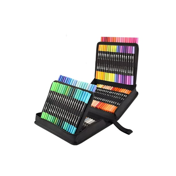 120 Colores Xtellar Plumones Doble Punta Pencil, Marcadores A Base De Agua No Toxico Para Niños Adultos