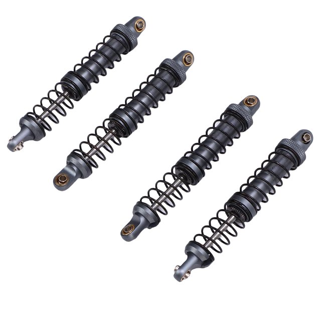 RC Damper Set, 90mm Accuracy Fit High Strength RC Car Shock Absorbers with 8 Spare Springs for 1/10 Scale Models Gold,Ti Color