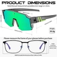thumbnail image 5 of KANASTAL Over Glasses Sunglasses for Men Women Fit over Wraparound Sport Sun GLasses Cycling Mirrored Green Lens, 5 of 7