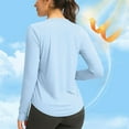thumbnail image 4 of Womens Sun Protection Hoodie，Women's UPF 50+ Long Sleeve Shirts Ultra Soft Textured Athletic Stretch Tees Shirts Rash Guard Sun-Protective Clothing With Thumb Holes Swim Shirt Workout Hiking Tops, 4 of 8
