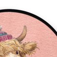thumbnail image 4 of 36.2 Inch Round Floor Mat Cow Wearing Scarf and Hat Carpet Decor Rug for Living Room Bedroom, 4 of 6