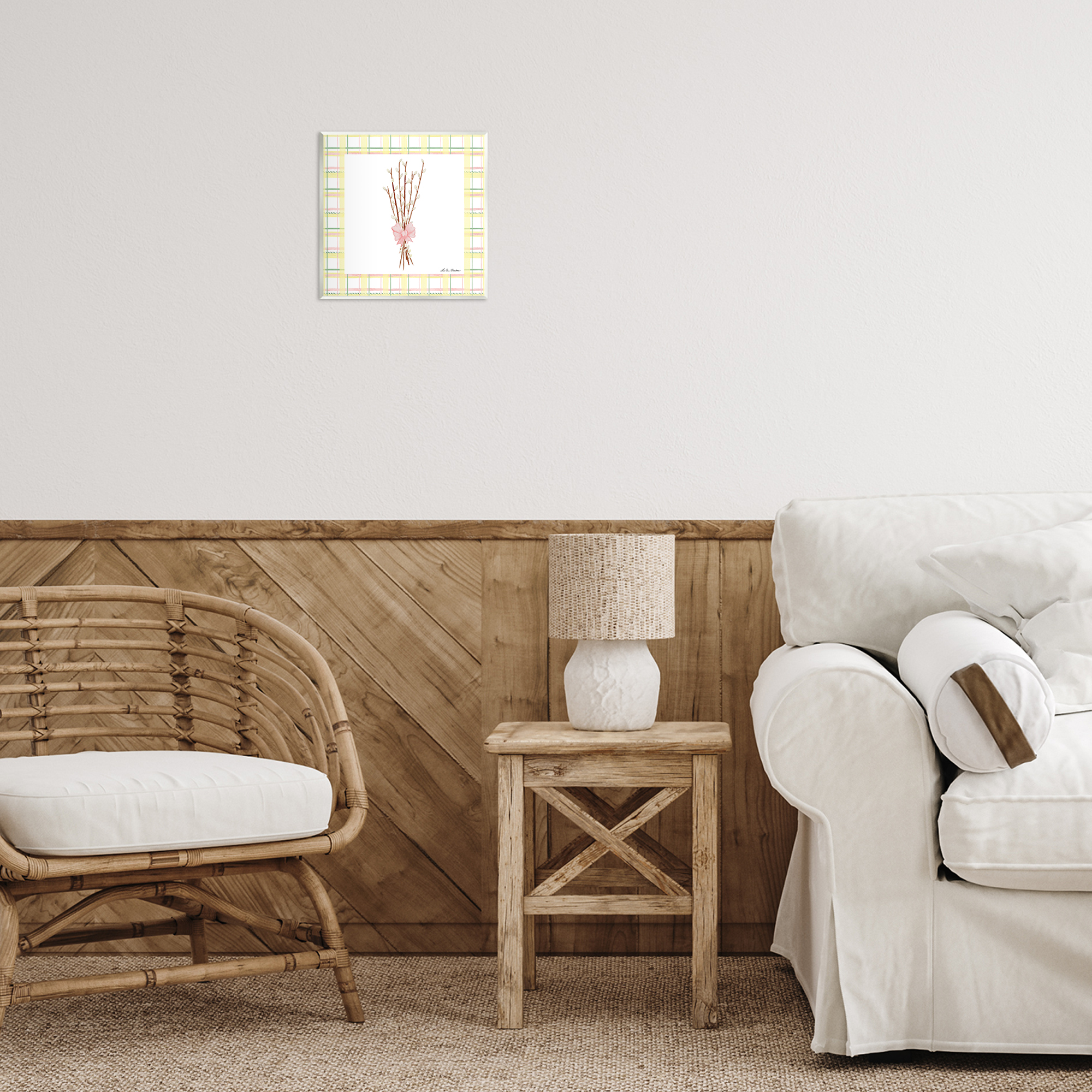 Pastel Spring Pussy Willow Wall Plaque Art, design by Lee Ann Sanders